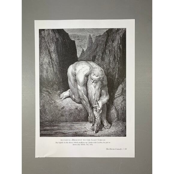Dore, Divine Comedy, Antaeus, Barrators, Print, Bookplate, Art, ~ 240707-WH 292 - Picture 2 of 4